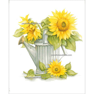 PT3175 Sunflowers in Watering Can (small) - Papertole Print