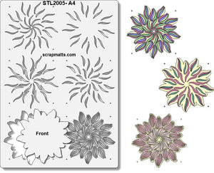 STL2005 - A4 - Layered Floral Design Stencil
