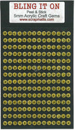 5mm Gold Sparkle Acrylic Craft Gems