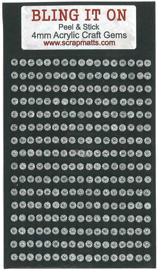 4mm Silver Sparkle Acrylic Craft Gems