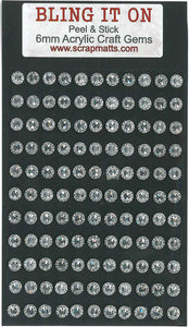 6mm Silver Sparkle Acrylic Craft Gems