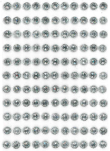 6mm Silver Sparkle Acrylic Craft Gems