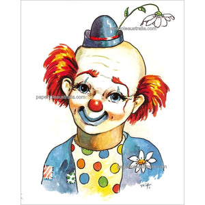 PT3205 Clown with Flower (small) - Papertole Print