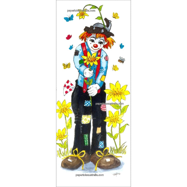 PT3297 Clown With Sunflowers - Papertole Print