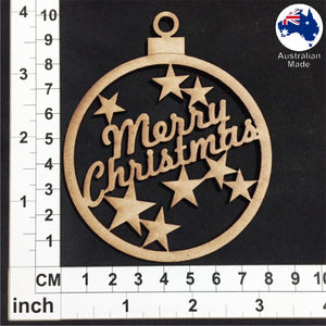 WS1010 Bauble with Merry Christmas & Stars