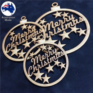 WS1010 Bauble with Merry Christmas & Stars