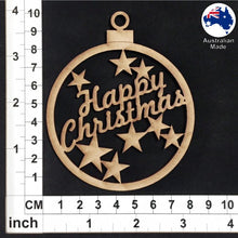 Load image into Gallery viewer, WS1011 Bauble with Happy Christmas &amp; Stars
