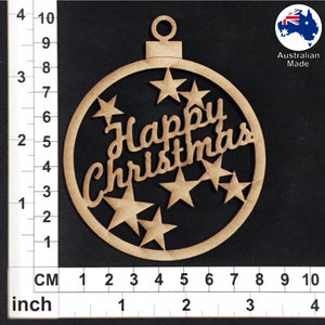 WS1011 Bauble with Happy Christmas & Stars
