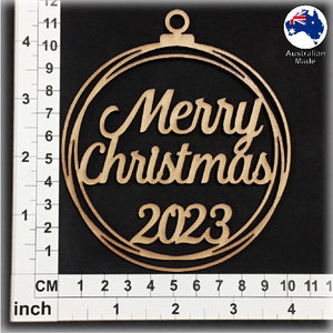 WS1020 Merry Christmas Bauble 01 - Plain with 2023