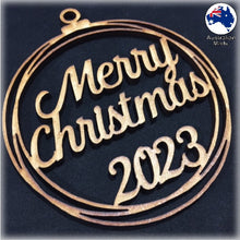 Load image into Gallery viewer, WS1020 Merry Christmas Bauble 01 - Plain with 2023
