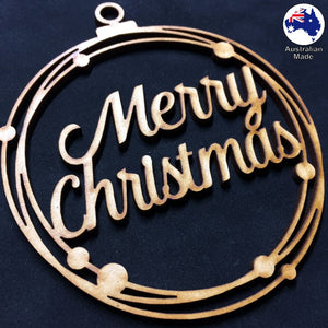 WS1023 Merry Christmas Bauble 01 - With Circles
