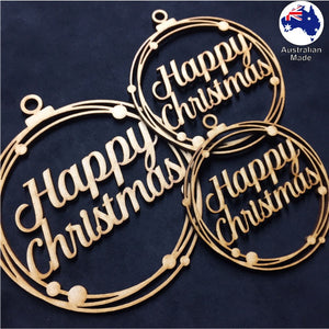WS1025 Happy Christmas Bauble 01 - With Circles
