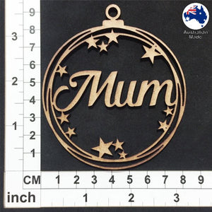 WS1036 Mum Bauble 01 - With Stars or Circles