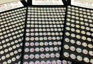 4,5 & 6mm White Sparkle Acrylic Craft Gems